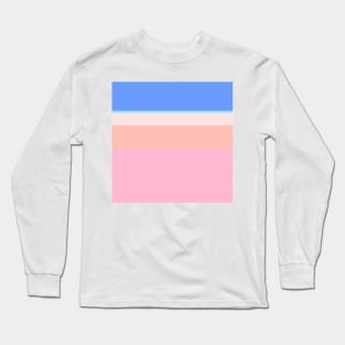 An ideal tranquility of Fresh Air, Cornflower Blue, Baby Pink, Misty Rose and Pale Rose stripes. Long Sleeve T-Shirt